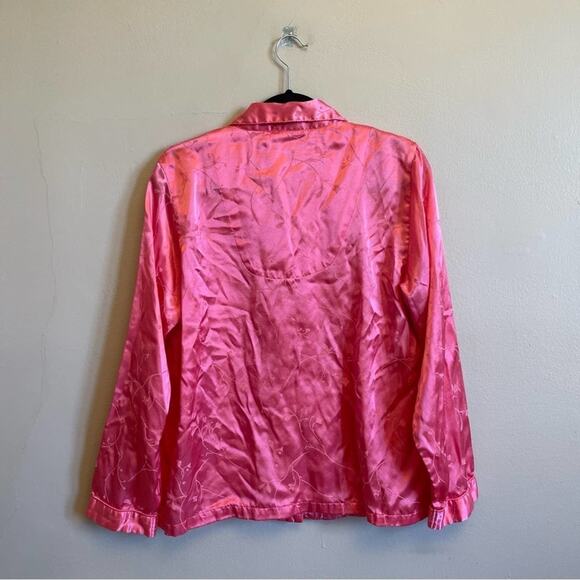 Vintage Brittain, Joseph L PINK pajama top button down flower - Picture 5 of 7